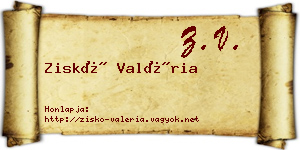 Ziskó Valéria névjegykártya